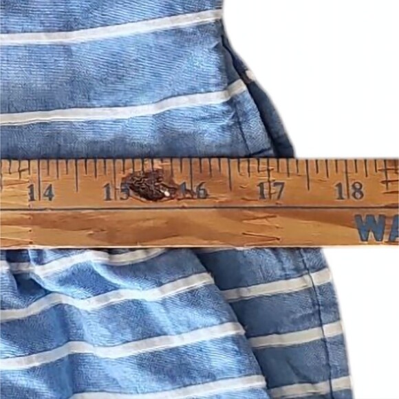 Gap Linen Spaghetti Strap Fully Lined Striped Mini Summer Sundress Pockets Sz 10 - Picture 14 of 14